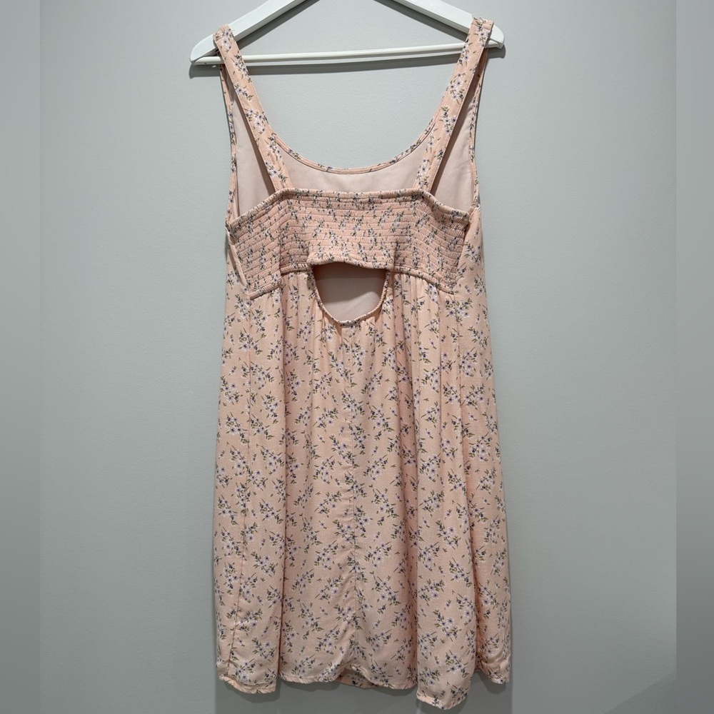 American Eagle Pink Floral Lined Dress Size L